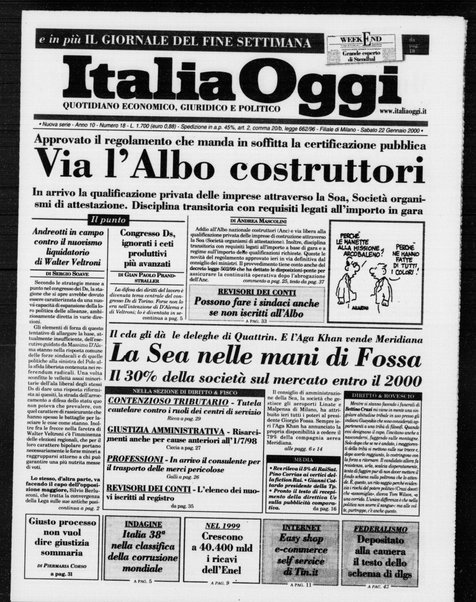 Italia oggi : quotidiano di economia finanza e politica